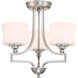 Terrell 3 Light 18 inch Satin Nickel Semi-Flush Ceiling Light
