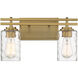 Baxter 2 Light 15 inch Warm Brass Bathroom Vanity Light Wall Light, Lighting One