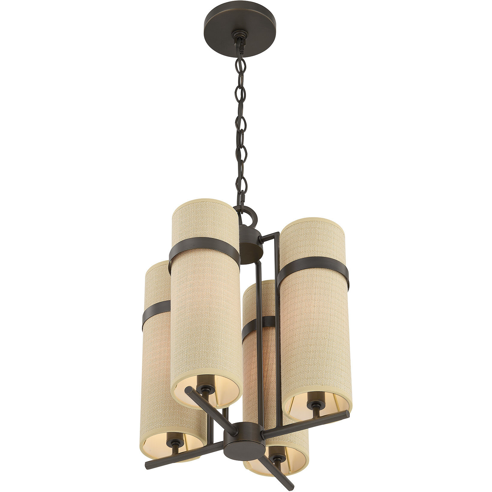 Weston 4 Light 13 inch Mediterranean Bronze Chandelier Ceiling Light
