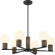 Jarrell 6 Light 30 inch Matte Black Chandelier Ceiling Light