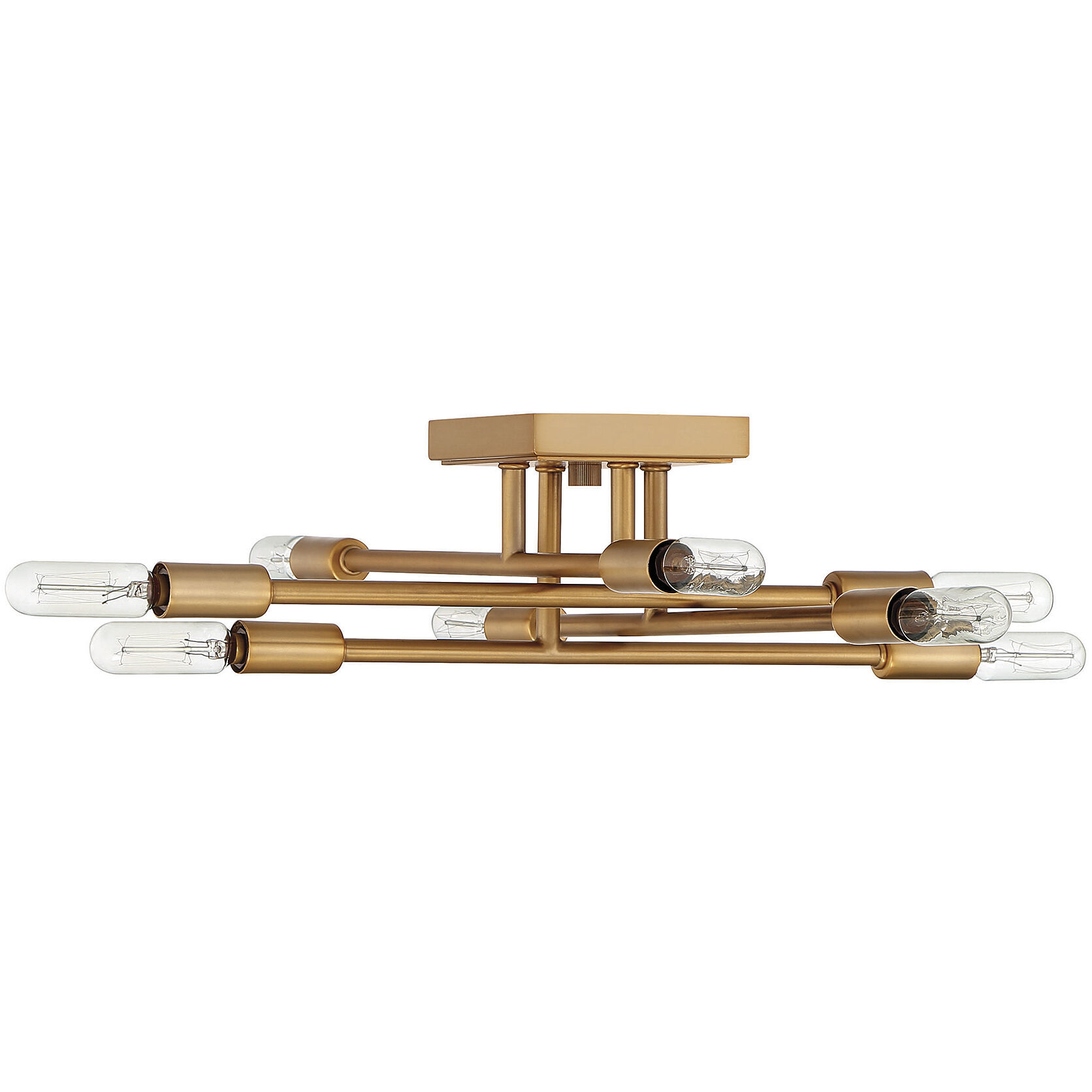 Lyrique 8 Light 19.5 inch Warm Brass Semi-Flush Ceiling Light