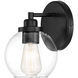 Carson 1 Light 5.5 inch Black Bathroom Vanity Light Wall Light, Essentials