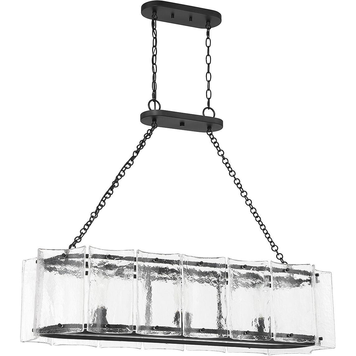 Genry 3 Light 41 inch Matte Black Linear Chandelier Ceiling Light
