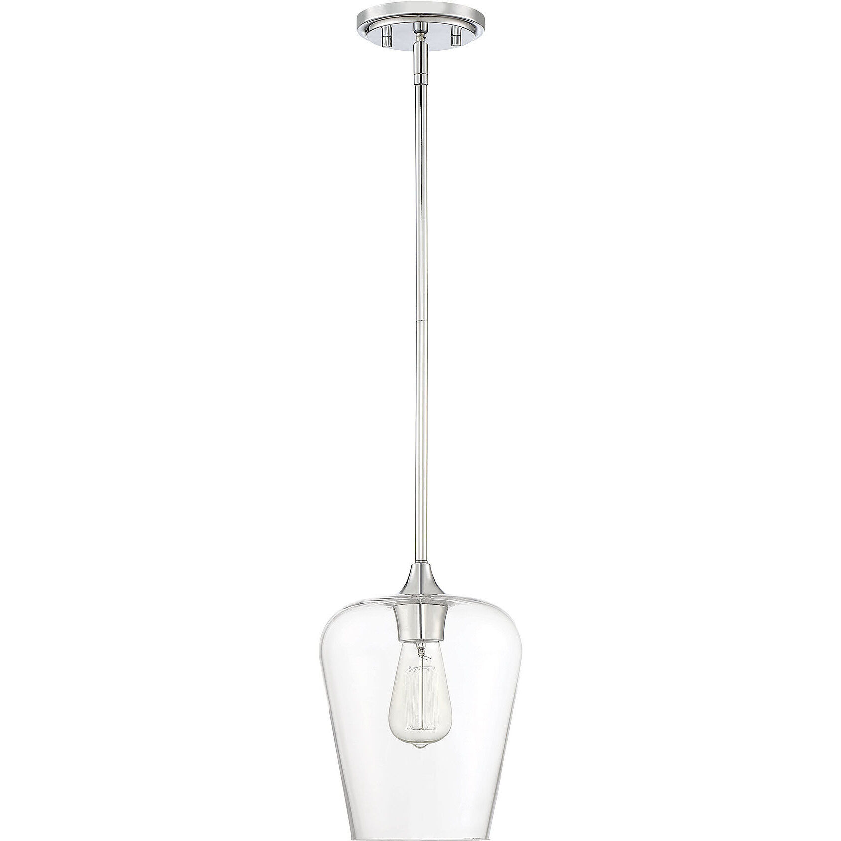 Chrome pendant light shade top