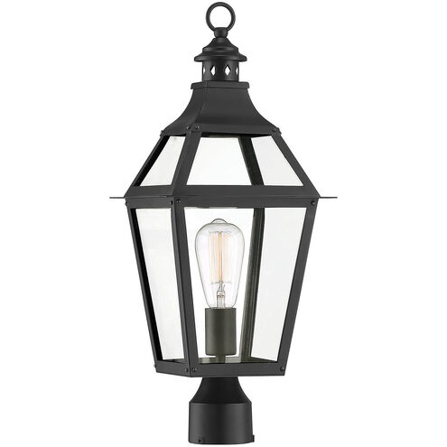 Jackson 1 Light 22.75 inch Black with Gold Highlights Outdoor Post Lantern