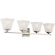 Castel 4 Light 34 inch Satin Nickel Bath Light Wall Light