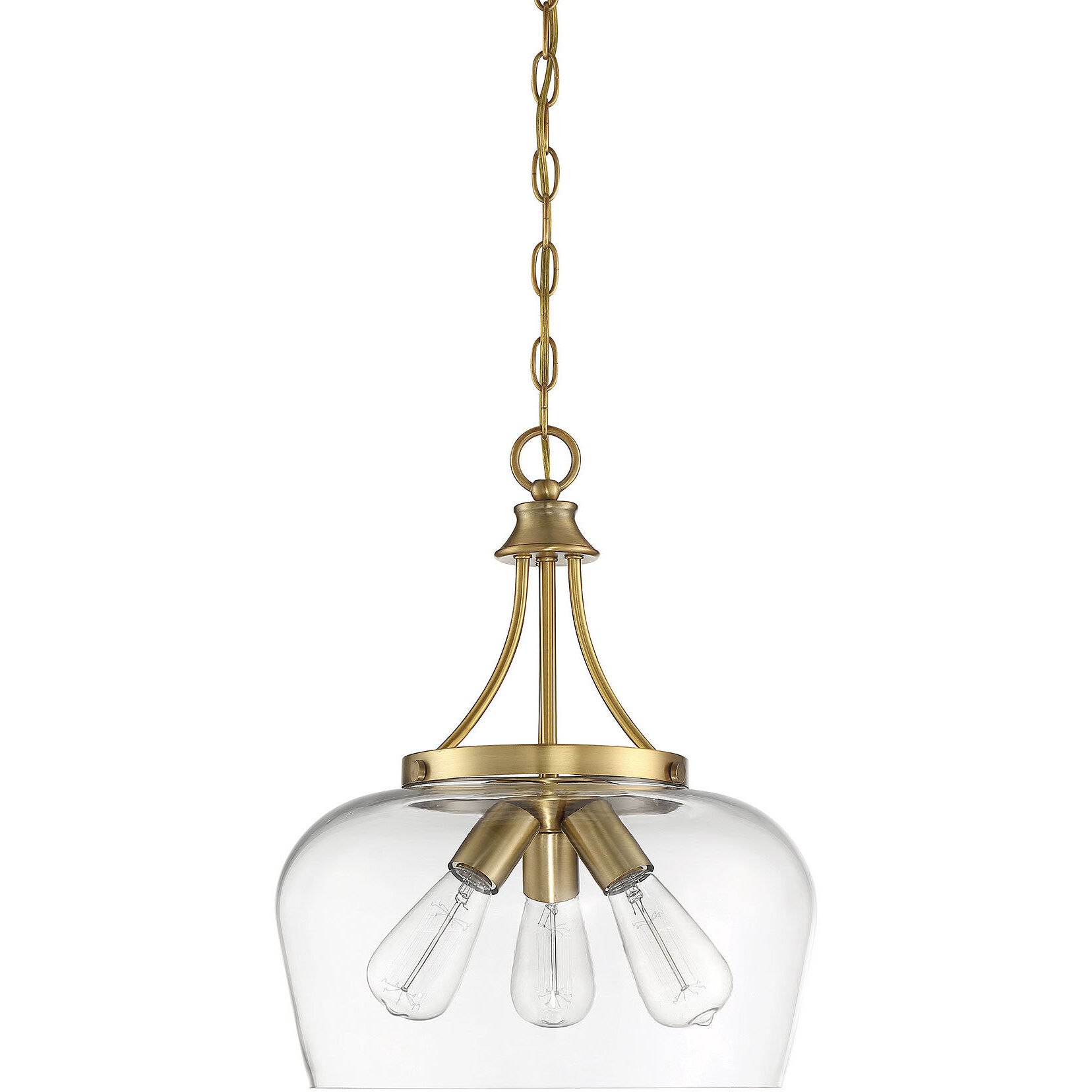 Savoy House 7 4034 3 322 Octave 3 Light 15 inch Warm Brass Pendant Ceiling Light Essentials