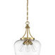 Octave 3 Light 15 inch Warm Brass Pendant Ceiling Light, Essentials