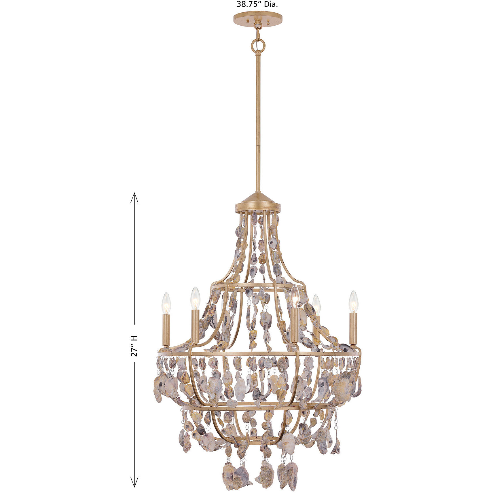 Leanne 6 Light 38.75 inch Chandon Chandelier Ceiling Light