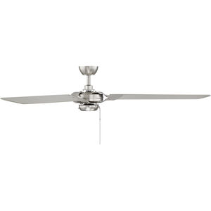 Monfort 62 inch Satin Nickel with Silver Blades Ceiling Fan
