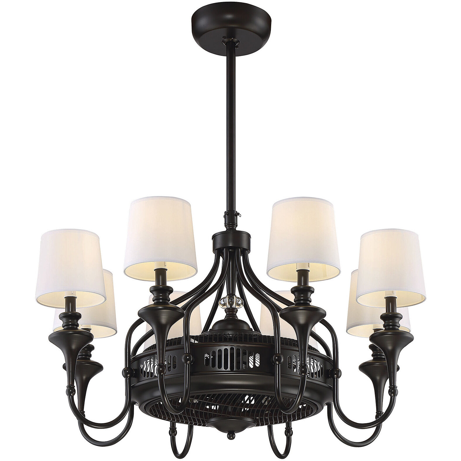 Brisa 14 inch English Bronze with Black Blades Fan D'Lier, Air-Ionizing