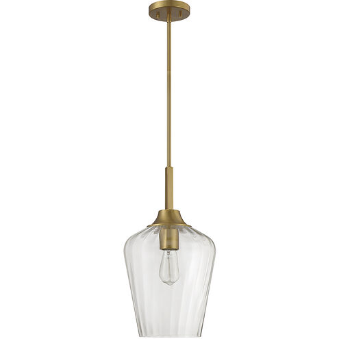 Carlton 1 Light 11 inch Warm Brass Pendant Ceiling Light, Essentials