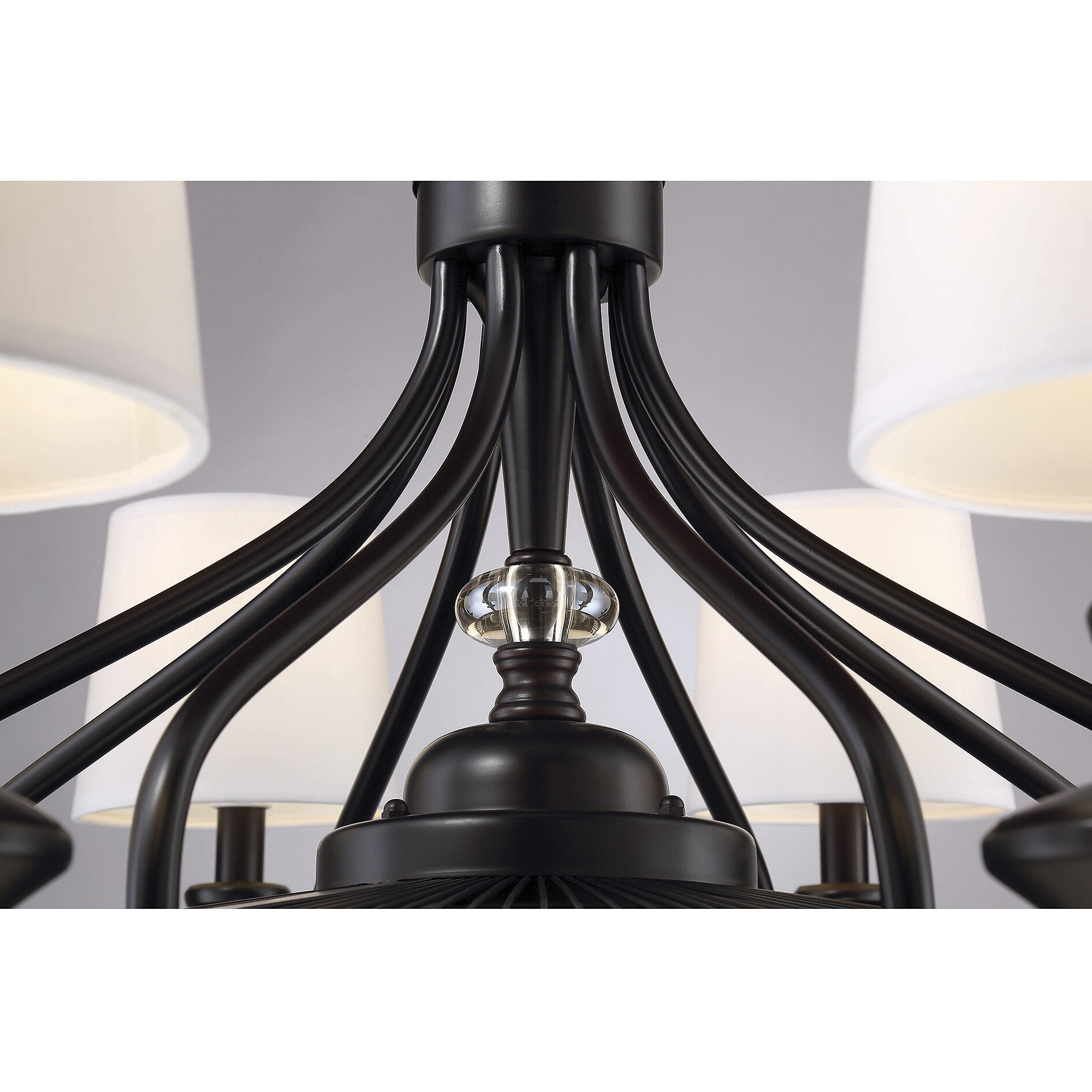 Brisa 14 inch English Bronze with Black Blades Fan D'Lier, Air-Ionizing