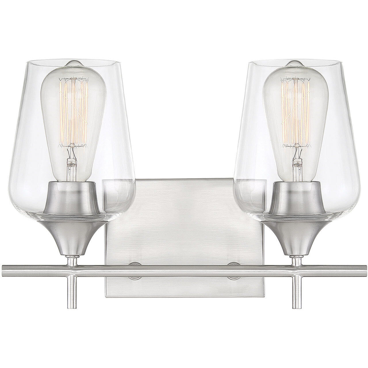 8 bulb vanity outlet light brushed nickel