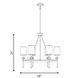 Tivoli 6 Light 28 inch Black with Warm Brass Accents Chandelier Ceiling Light