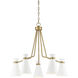 Lamar 5 Light 30 inch White with Warm Brass Chandelier Ceiling Light in White/Warm Brass