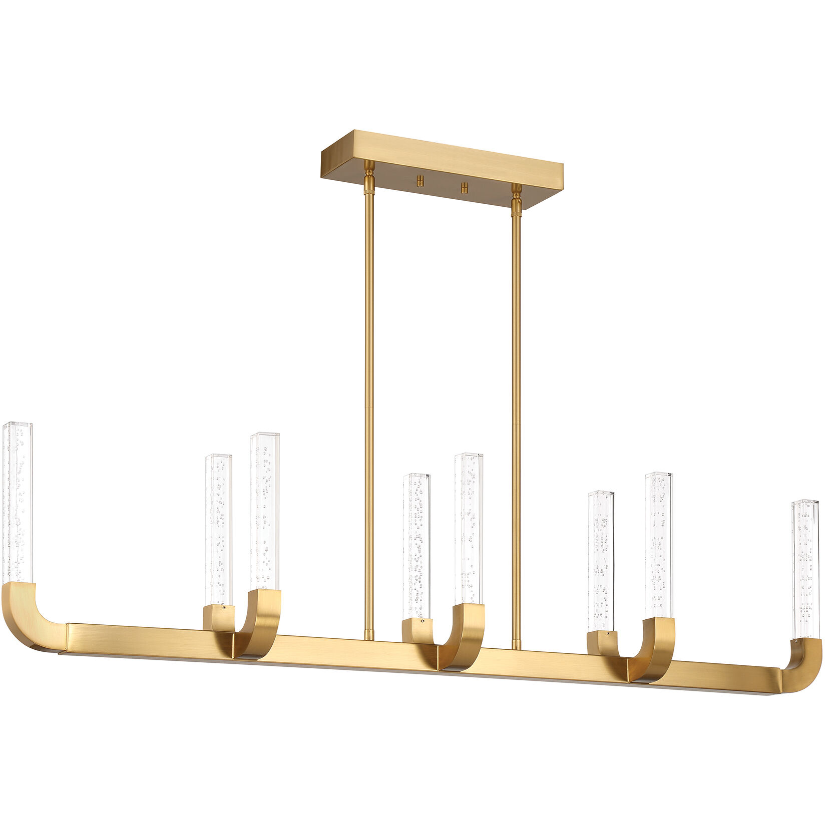Del Mar LED 48 inch Warm Brass Linear Chandelier Ceiling Light