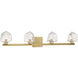 Castello LED 35 inch Warm Brass Bathroom Vanity Light Wall Light