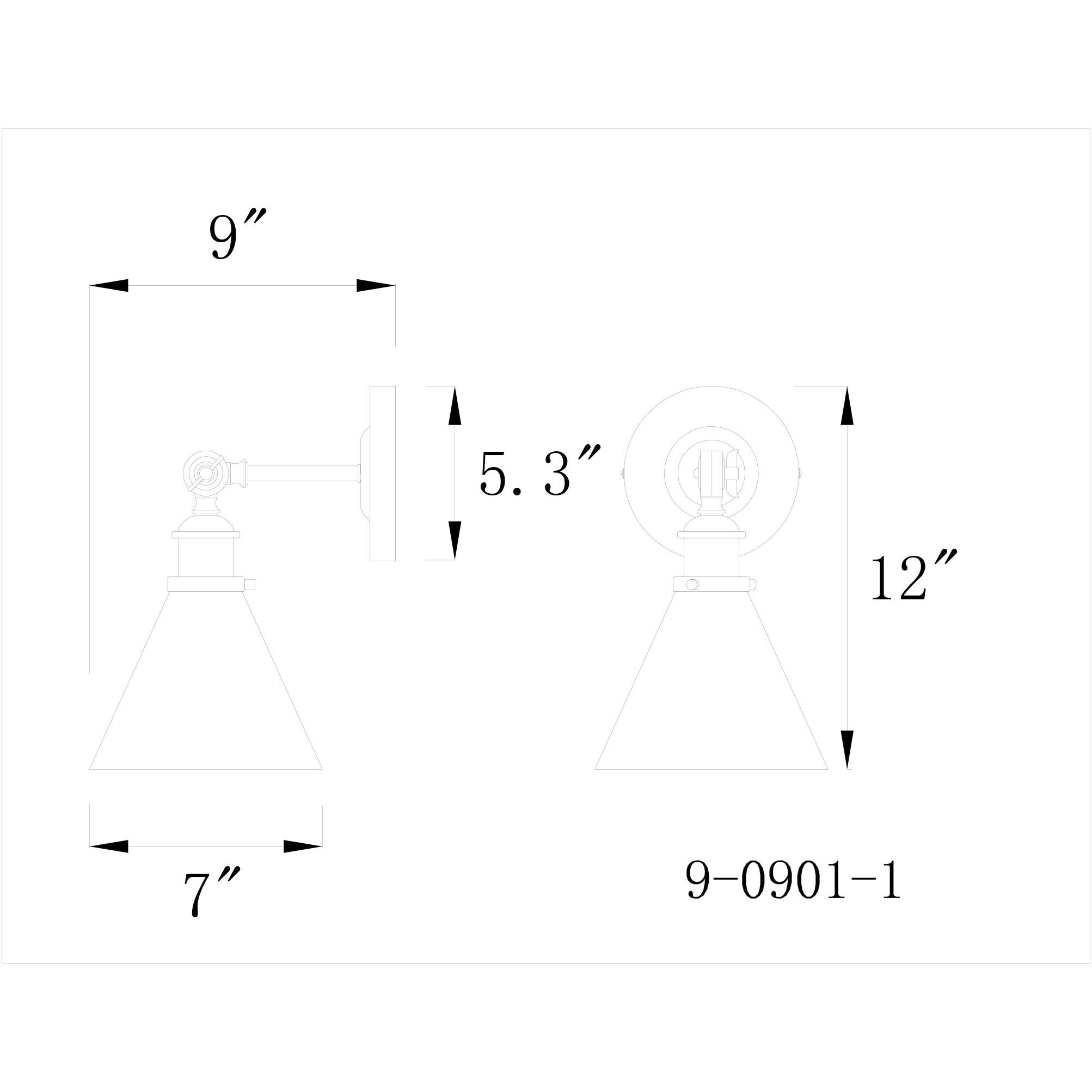 Glenn 9 inch 60.00 watt Warm Brass Adjustable Wall Sconce Wall Light, Essentials