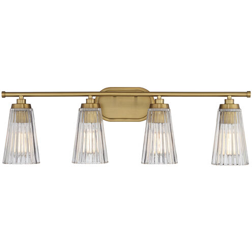 Chantilly 4 Light 30.5 inch Warm Brass Bathroom Vanity Light Wall Light, Essentials