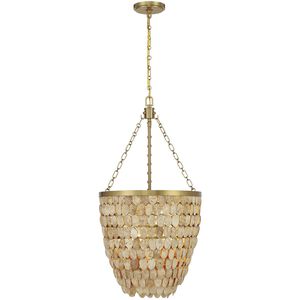 Catalan 4 Light 16 inch Warm Brass Pendant Ceiling Light