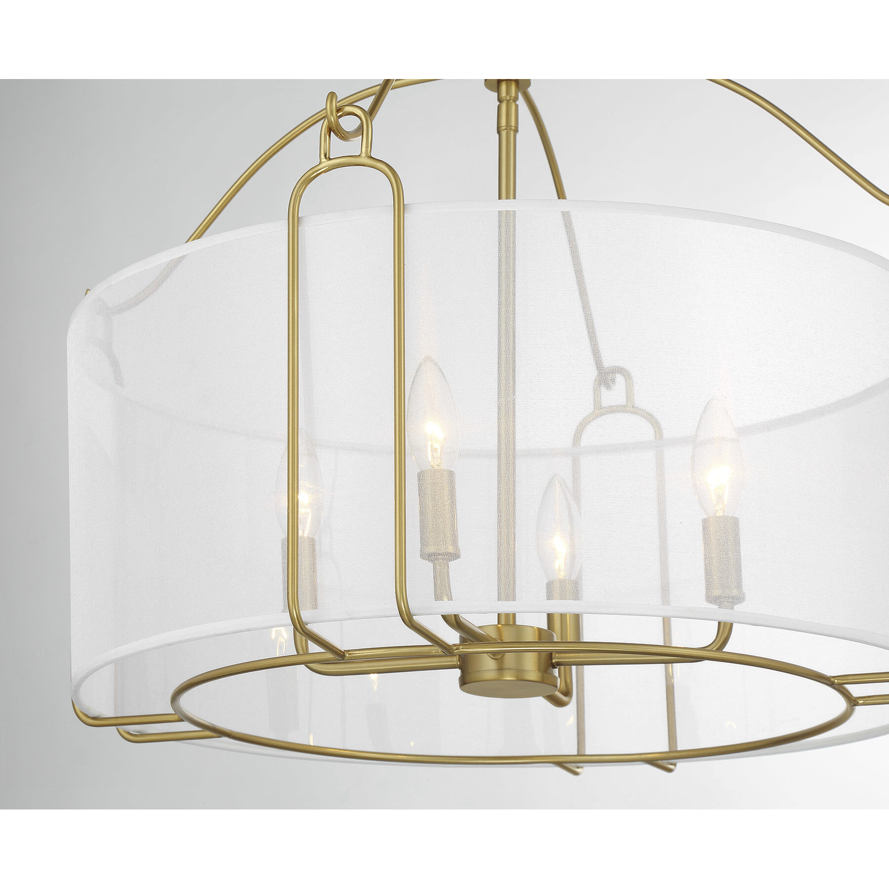 Ashlay 4 Light 22 inch Warm Brass Pendant Ceiling Light