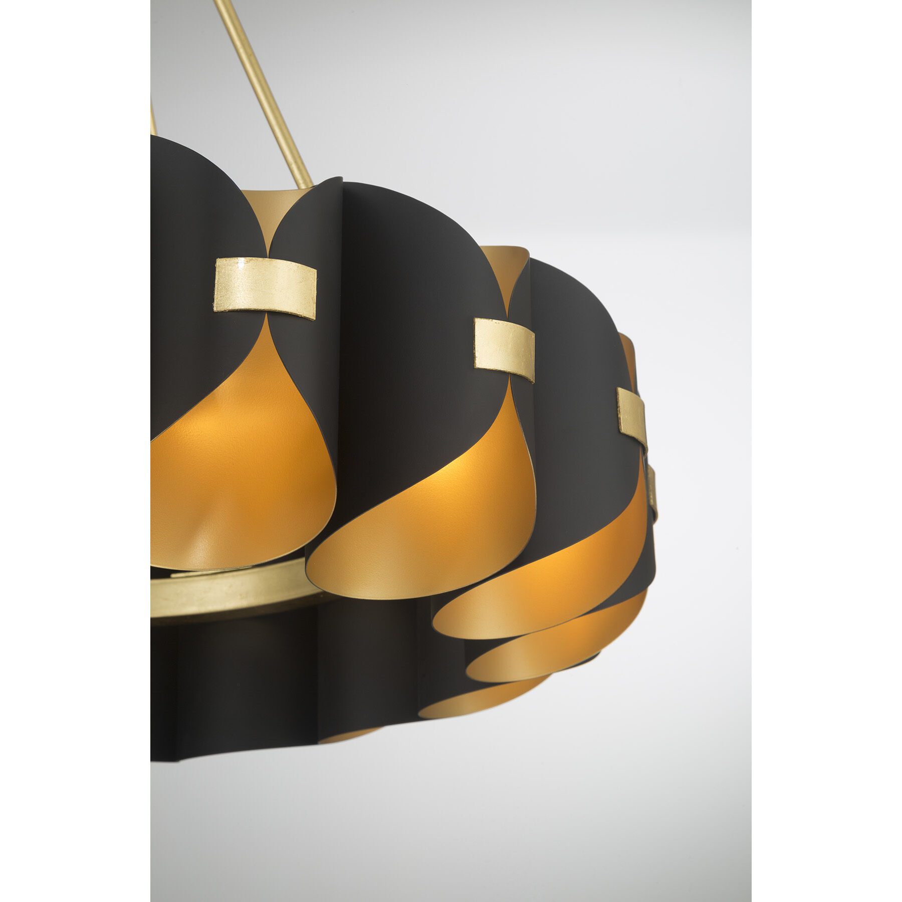 Pelham LED 27.75 inch Black Cashmere and True Gold Chandelier Ceiling Light