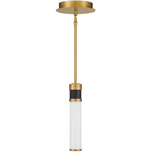 Abel LED 8.25 inch Matte Black with Warm Brass Accents Mini-Pendant Ceiling Light