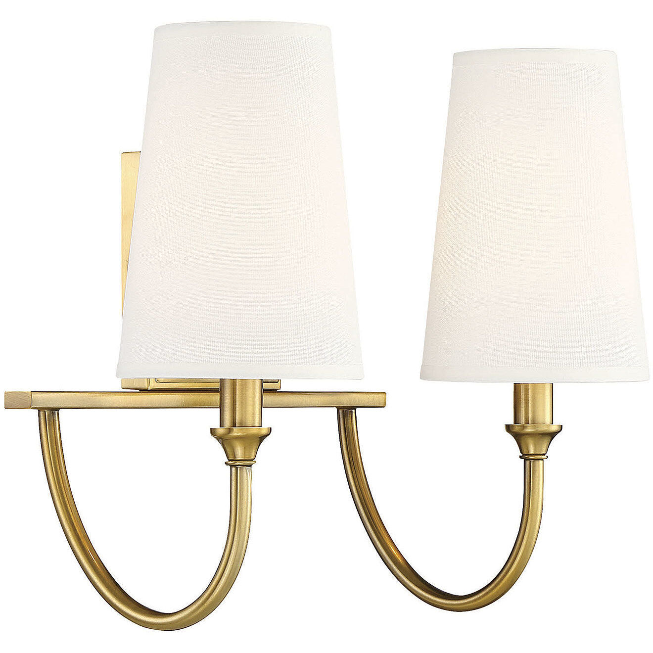 Cameron 2 Light 15 inch Warm Brass Bathroom Vanity Light Wall Light, Essentials