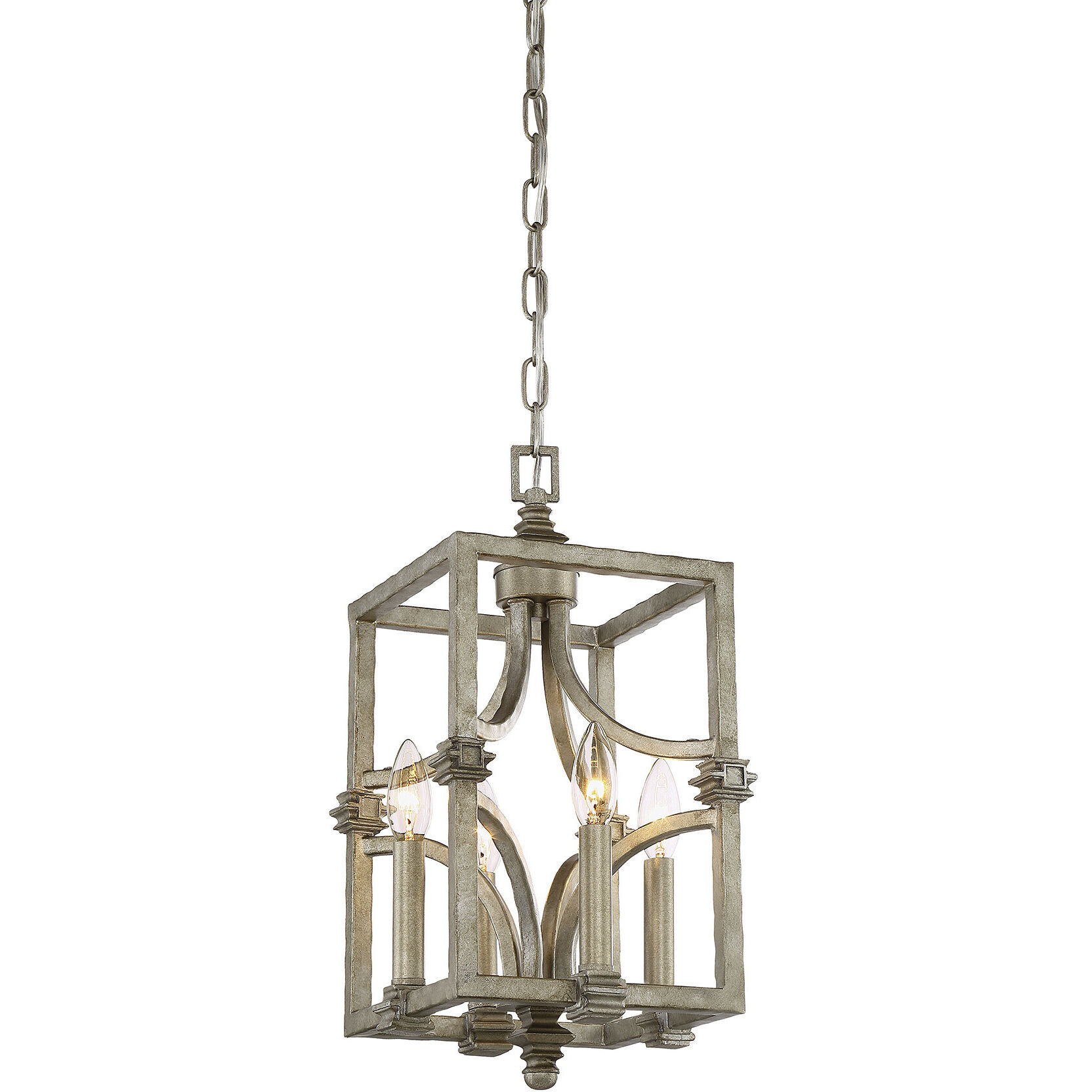 Structure 4 Light 9 inch Aged Steel Pendant Ceiling Light