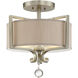 Rosendal 2 Light 16 inch Silver Sparkle Semi-Flush Ceiling Light