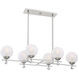 Medina 6 Light 39 inch Satin Nickel Linear Chandelier Ceiling Light