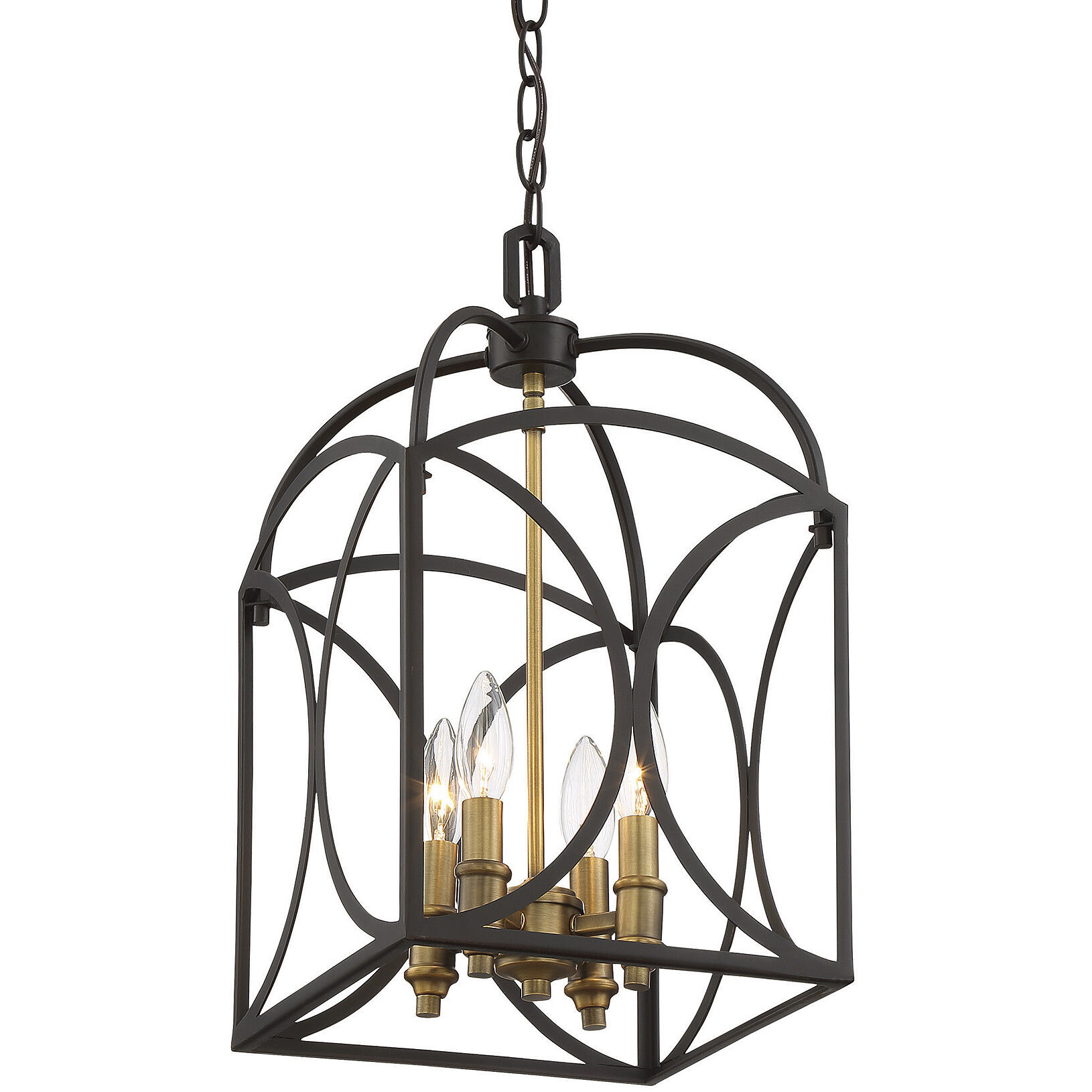 Talbot 4 Light 10 inch English Bronze and Warm Brass Pendant Ceiling Light, Small
