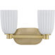 Baldwin 2 Light 14 inch Noble Brass Bathroom Vanity Light Wall Light, Essentials