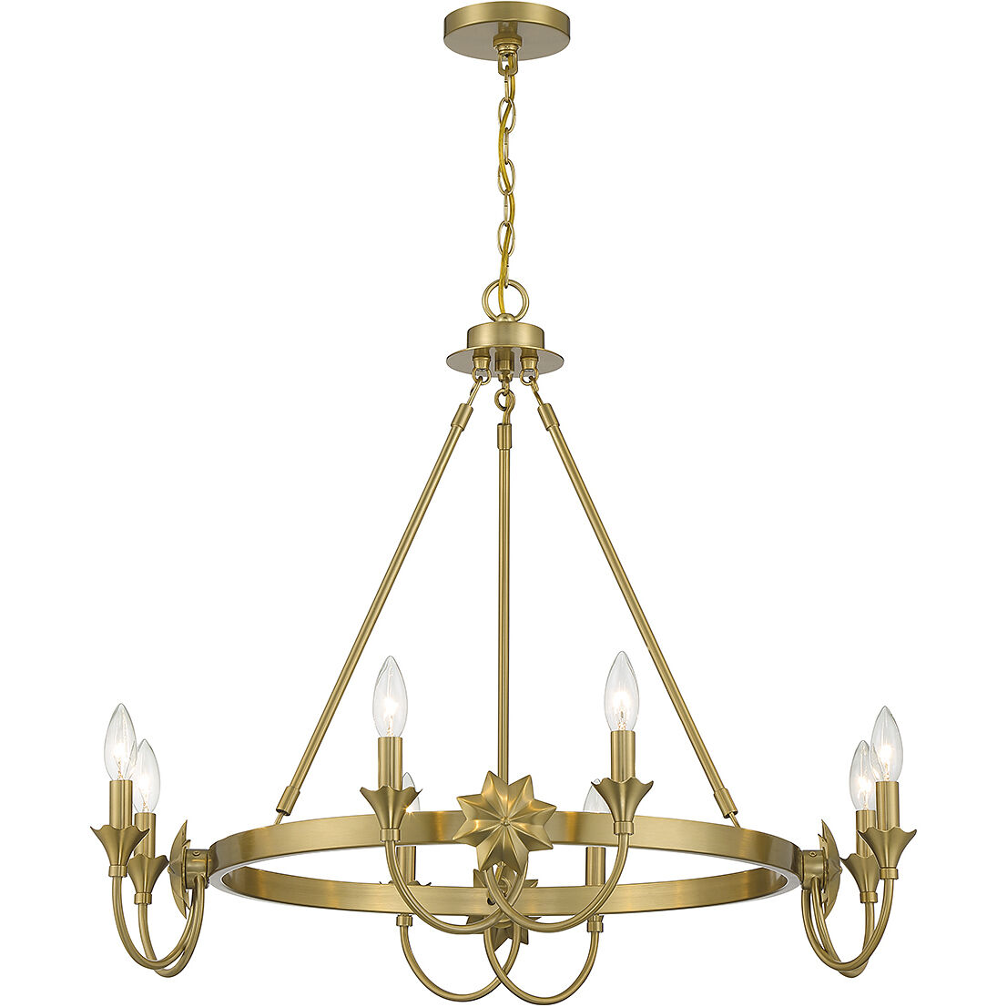 Sullivan 8 Light 32 inch Warm Brass Chandelier Ceiling Light