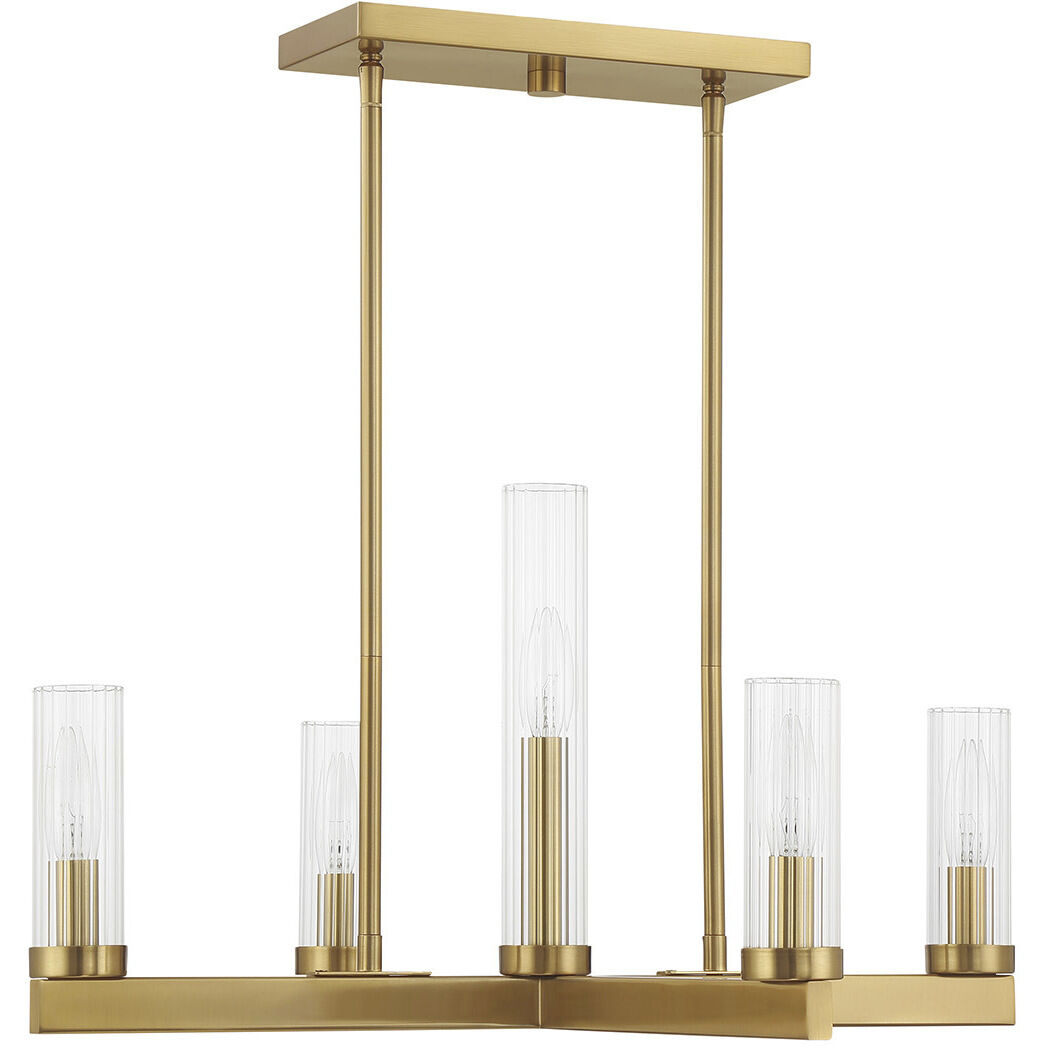Carina 5 Light 24 inch Warm Brass Chandelier Ceiling Light