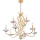 Lilly 9 Light 36 inch Royal Gold Chandelier Ceiling Light