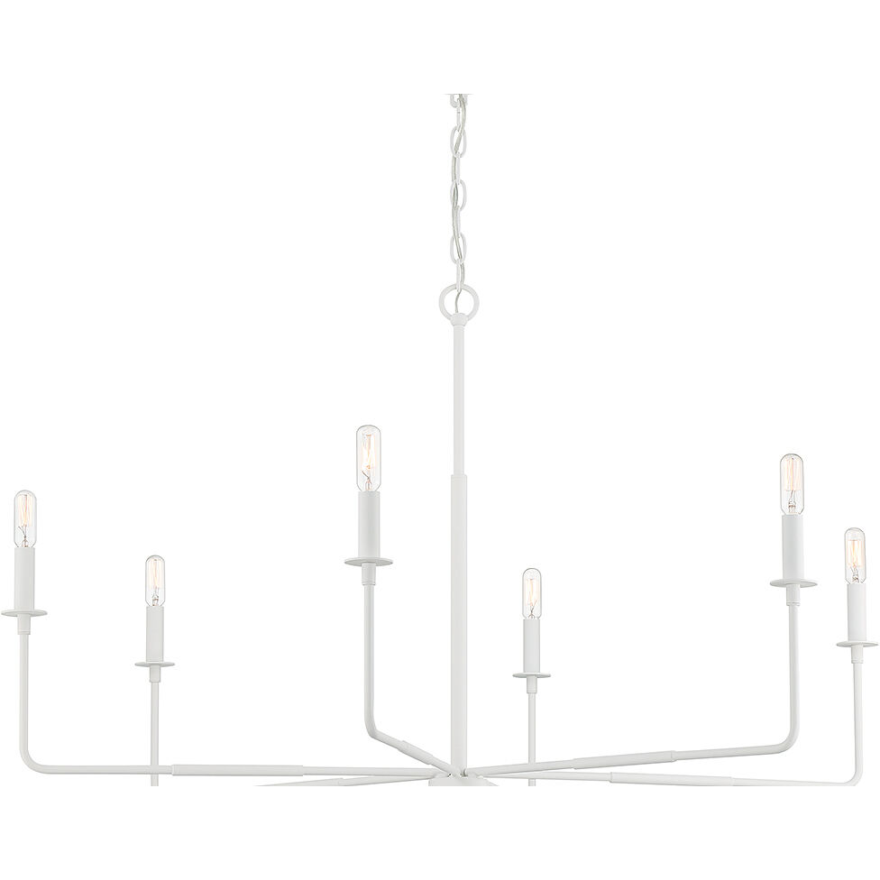 Salerno 6 Light 42 inch Bisque White Chandelier Ceiling Light, Essentials