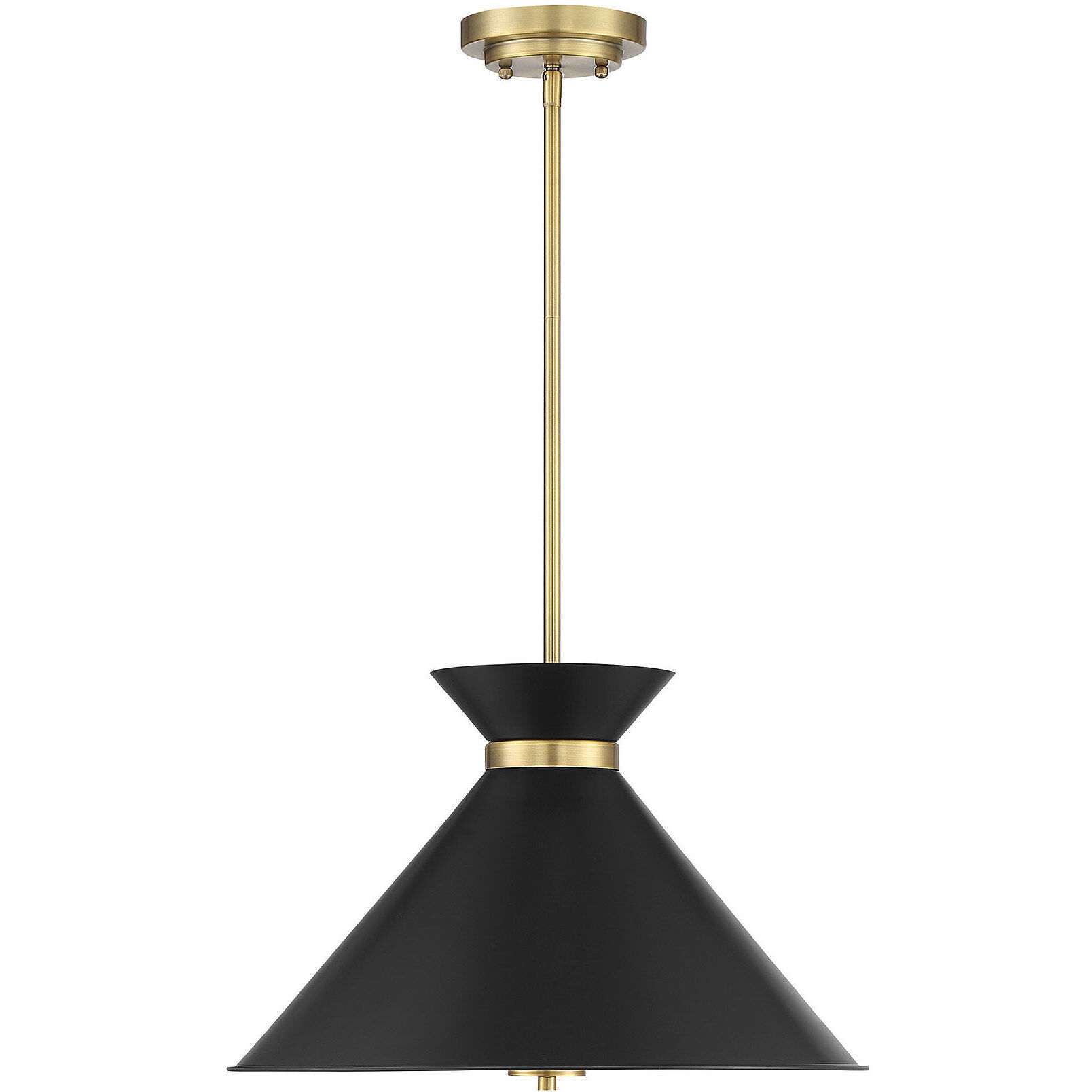 Lamar 3 Light 18 inch Black with Warm Brass Accents Pendant Ceiling Light