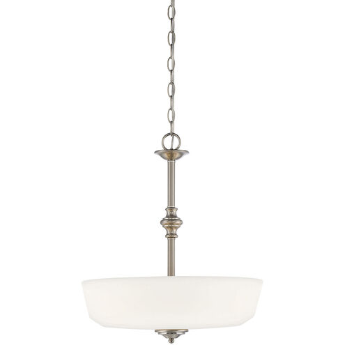 Melrose 3 Light 18 inch Satin Nickel Pendant Ceiling Light, Essentials