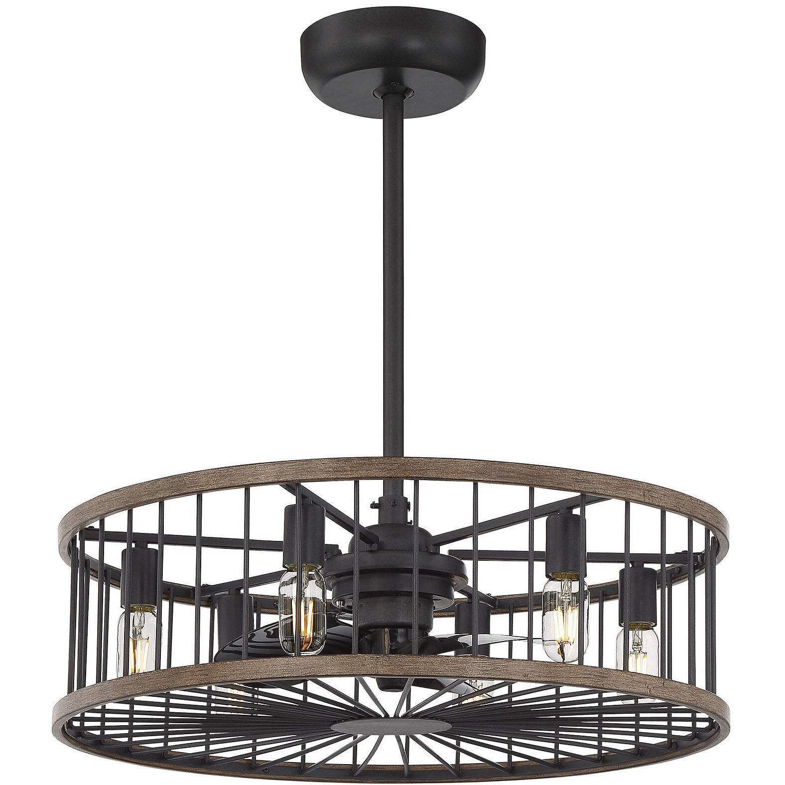 Kona 14 inch Sapele with Black Blades Fan D'Lier