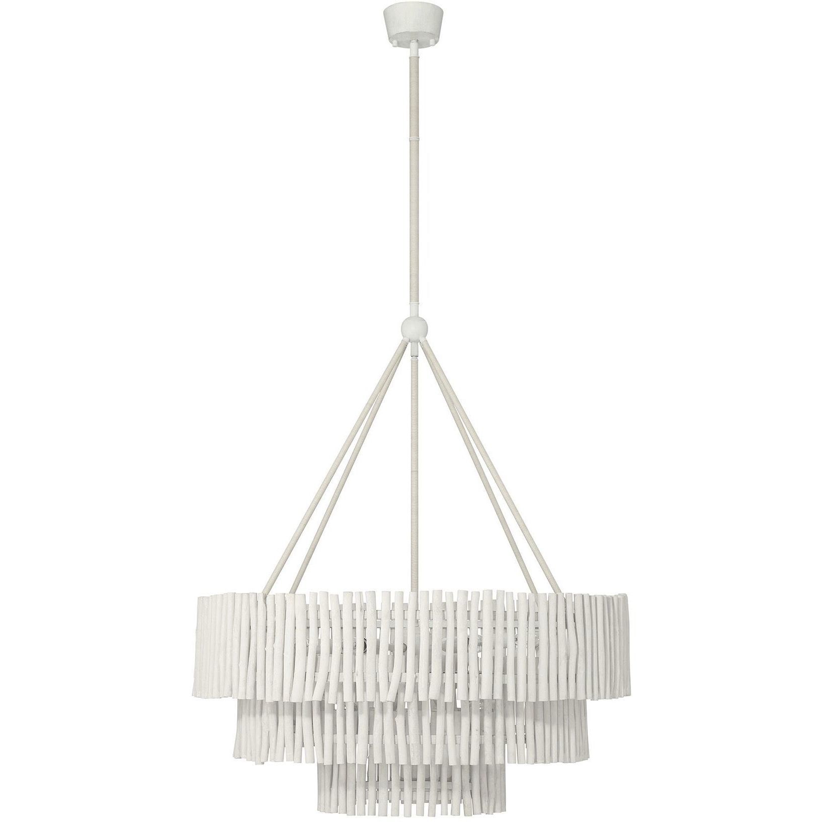 Phong 9 Light 30 inch Blanco Chandelier Ceiling Light