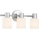 Strand 3 Light 16.75 inch Chrome Bathroom Vanity Light Wall Light, Lighting One