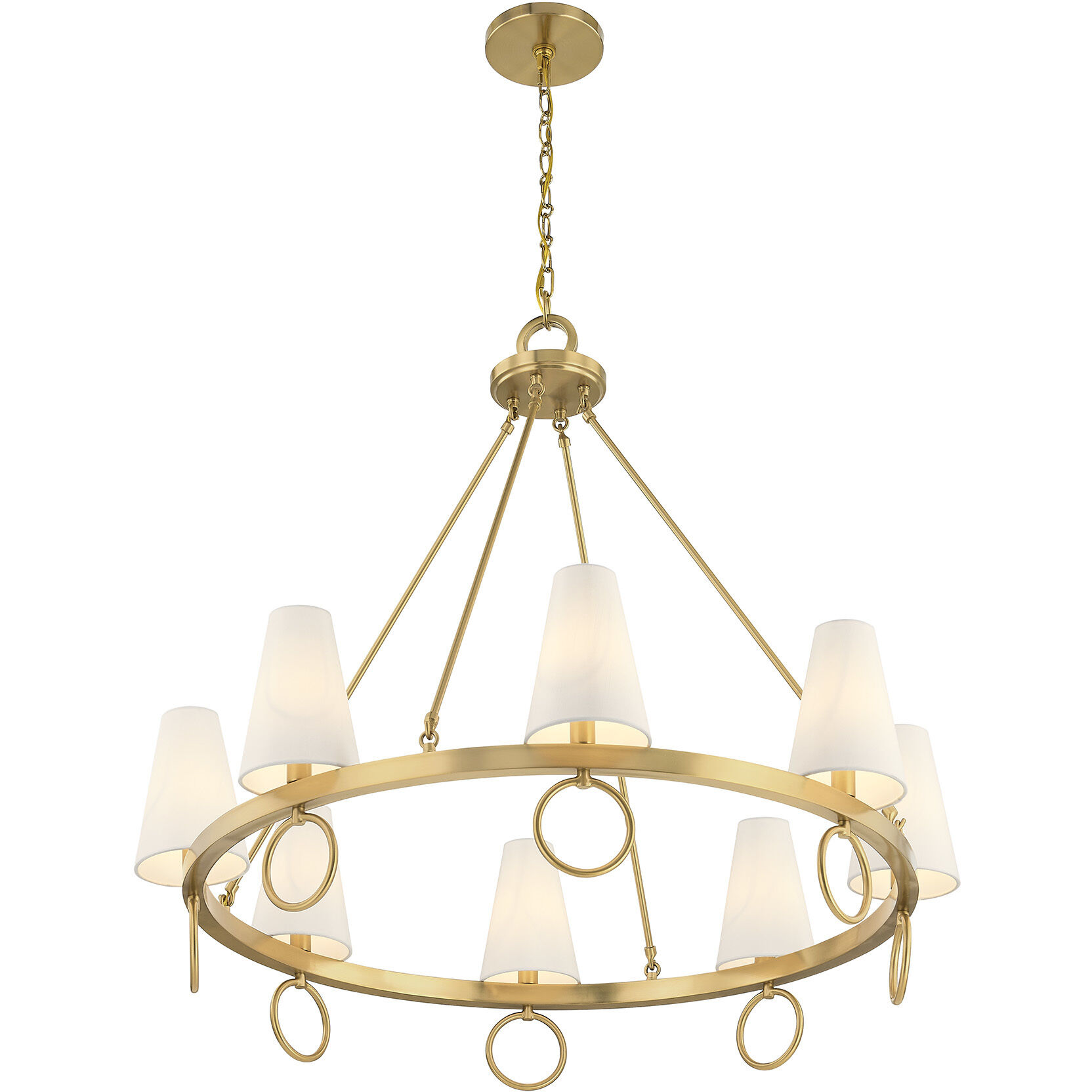 Wilkes 8 Light 36 inch Warm Brass Chandelier Ceiling Light