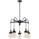 Macauley 5 Light 26 inch Vintage Black with Warm Brass Chandelier Ceiling Light