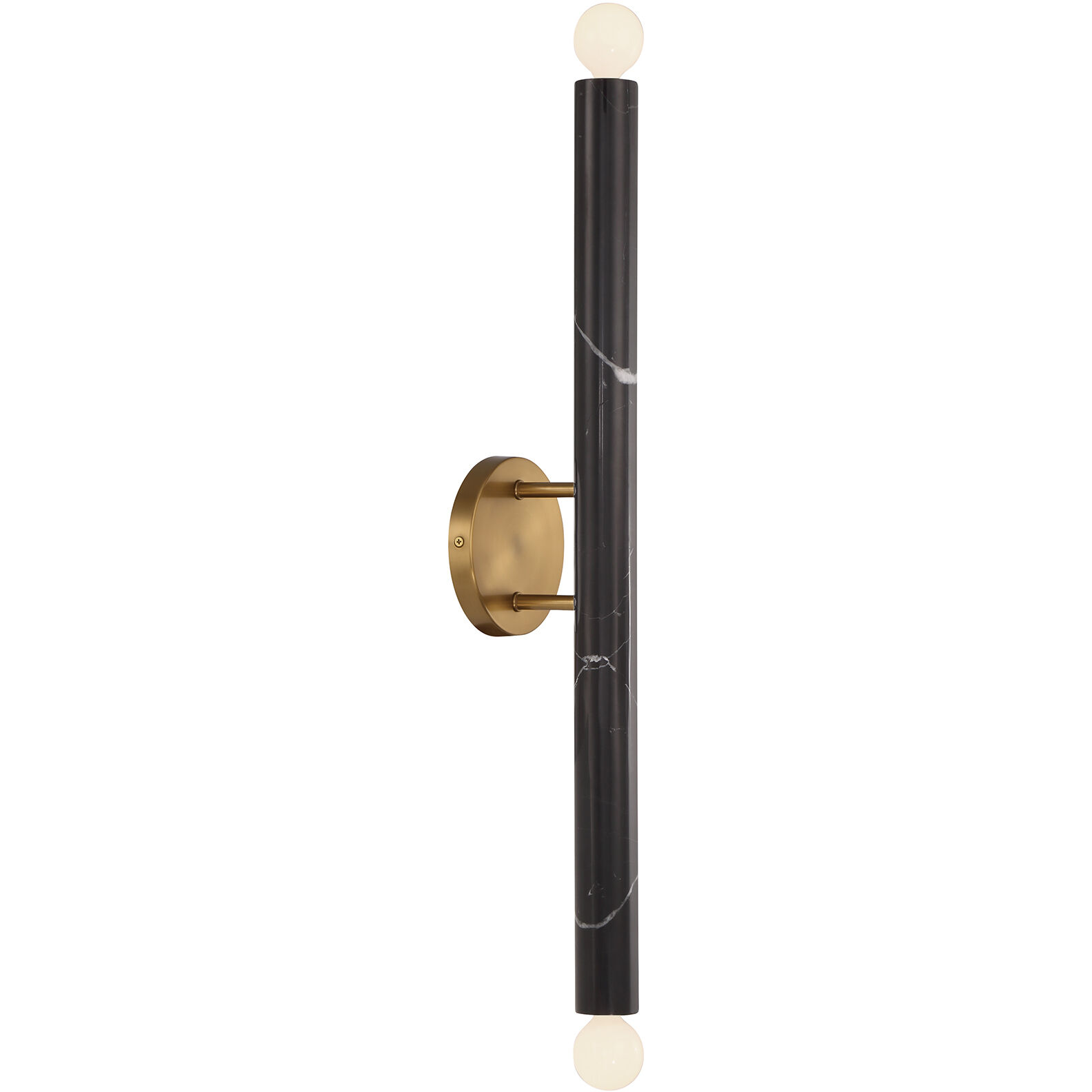 Callaway 2 Light 5 inch Black Marble with Warm Brass Wall Sconce Wall Light