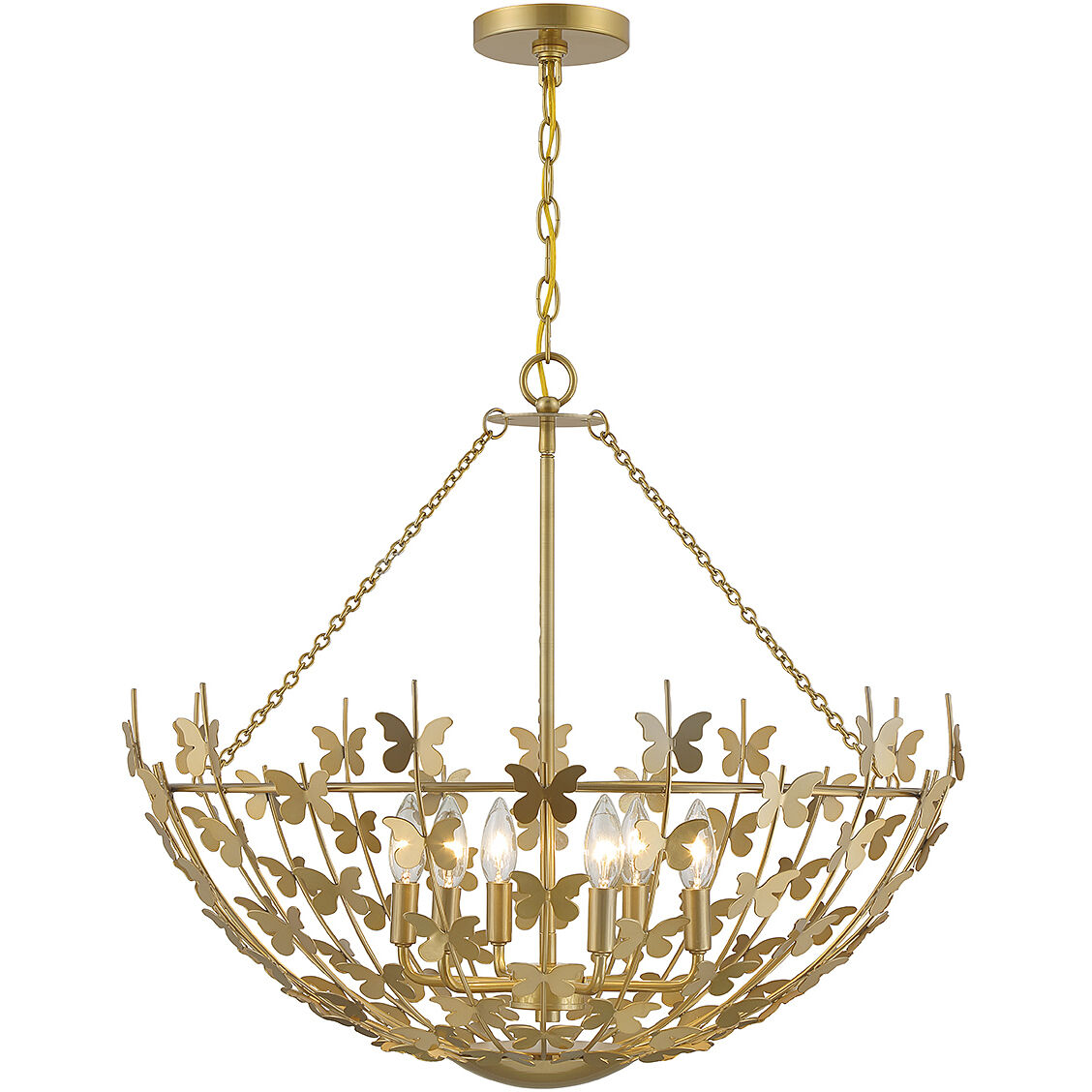 Birch 6 Light 28 inch Bisque White Pendant Ceiling Light