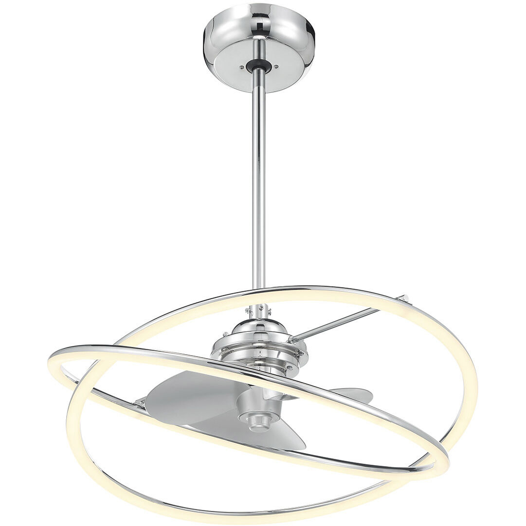 Dorado 14 inch Polished Chrome with Silver Blades Fan D'Lier