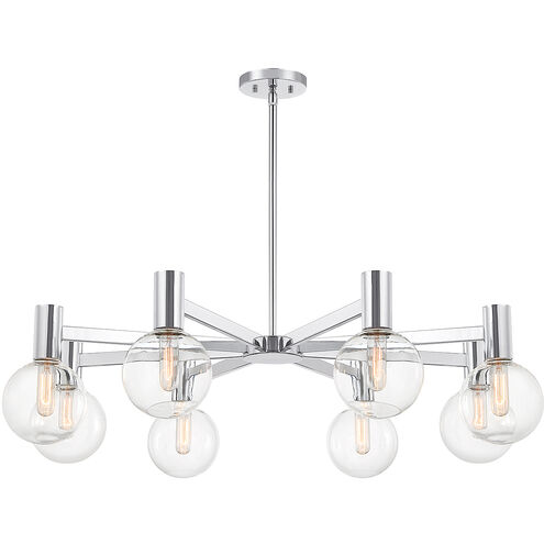 Wright 8 Light 40 inch Polished Chrome Chandelier Ceiling Light