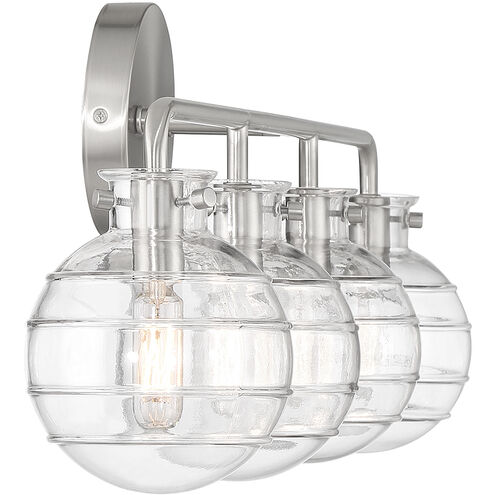 Mason 4 Light 30.5 inch Satin Nickel Bathroom Vanity Light Wall Light